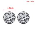 Set of two 10mm stainless steel round pendants with hammered texture for DIY jewelry - 10mm / Steel