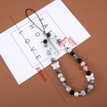 Bijou de téléphone court en perles avec pendentifs papillons argentés et porte-bonheur - 1 Pièce / Papillon Argent Géométrique