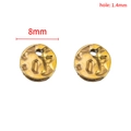 8mm gold hammered round disk pendant in stainless steel for DIY jewelry making - 8mm / Gold