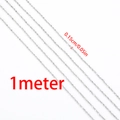 Polished silver stainless steel twist chain 1 meter length with 0.15cm width for DIY - 0.5 Meters/Pack / Steel