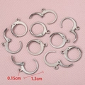 Silver stainless steel French ear hooks with 1.3cm diameter for DIY jewelry making - 20 Pieces Set / Steel