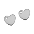 Polished heart-shaped stainless steel pendant charms for DIY jewelry making - 9x10mm / Steel