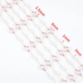 DIY handgefertigte Perlenkette mit rosa Blumen und weißen Perlen für Haarschmuck - Gold / Stil 03 (HBX0502)