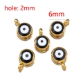 Goldene 6mm Evil Eye Anhänger mit 2mm Loch für DIY Schmuckherstellung 5er-Set - Schwarz