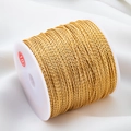 Shiny golden metallic twisted thread for DIY jewelry making on a white spool roll - 0.5mm (Approx 18m/Roll) / KC Gold
