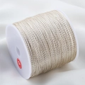 Champagne gold metallic thread spool for DIY weaving and handmade jewelry size 6 - 0.5mm (Approx 18m/Roll) / Silver