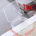 5.5cm clear square PP plastic storage box with hinged lid for jewelry and small parts - 5.5*5.5*2 (1 Piece)