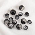 DIY jewelry 10mm black crackle glass beads with silver shattered texture for bracelets - 20 Pieces Set / Black Color-8mm