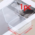Clear square PP plastic storage box with hinged lid, size 7.5cm x 7.5cm for organization - 7.5*7.5*2.6 (1 Piece)
