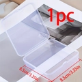 Compact square clear PP plastic storage box with 8.5cm hinged lid and secure buckle - 8.5*8.5*2.5 (1 Piece)