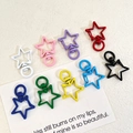 Star shaped lobster clasps in nine colorful finishes for DIY jewelry and bag charms - Black