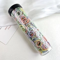 Set de gomas de pelo en espiral de colores macarrón para niños en tubo transparente - Estilo Torsido de Primavera / Embalaje en tubo