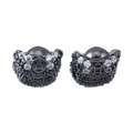 Gunmetal black yuanbao spacer bead with zircon inlay for traditional bracelet jewelry making - Pave Inlaid Sycee Traditional Design (03 Model)