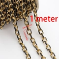 DIY Gold-Schwarz Emaille-Edelstahl-O-Kette mit Gliedern der Größe 1,1 cm x 0,8 cm - 0,5 Meter/Packung / Schwarz