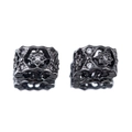 Orecchini gotici neri in canna di fucile con zirconi e motivo geometrico traforato - Design Vintage Anello Geometrico Traforato (Modello 08)