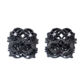 Distanziatori in zircone nero stile gotico con intricati motivi traforati - Design Gotico dell'Anello Traforato Texturizzato (Modello 10)