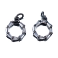Coppia di perle distanziatrici esagonali in zircone nero per bracciali e gioielli - Ciondolo Esagonale Geometrico con Pietre Intarsiate (Modello 14)