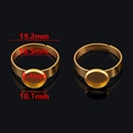 Golden adjustable stainless steel ring base with dimensions for DIY jewelry making - 8.4mm Inner Diameter / Gold