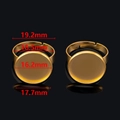 Gold adjustable stainless steel ring base with dimensions for DIY jewelry making - 16.2mm Inner Diameter / Gold