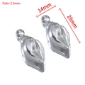 Silver conch shell charms for jewelry making featuring mirror finish and 2.5mm hole - Conch / Silver