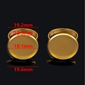 Adjustable golden stainless steel ring blank with 18.1mm round bezel base for DIY jewelry - 18.1mm Inner Diameter / Gold