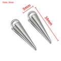 Polished silver cone charms for DIY jewelry making, 34mm stainless steel pendants - Cone / Silver