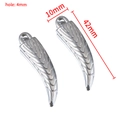 Silver claw pendants with V-pattern engraving, DIY jewelry charms 42mm length - Horn / Silver
