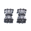 Distanziatori in zircone nero con cristalli rettangolari per bracciali fai-da-te - Perno da Orecchio Stile Annodato con Pietra Rettangolare (Modello 19)