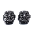 Perline distanziatrici in zircone nero canna di fucile con design a ruota cava - Charm Traforato a Forma di Ingranaggio (Modello 20)