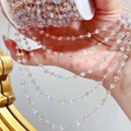 Kralenketting van blauw en paars kristal met gouddraad voor DIY-sieraden en ambachten - 0,5 Meter/Pak / Blauw Wit Verloop Driehoek Kristal Koperen Ketting - KC Goud