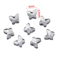 Strass per unghie a farfalla scintillanti in grigio argento, 4mm x 3,5mm - Farfalla