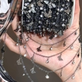 DIY copper butterfly chain with blue rhinestones for handmade necklaces and jewelry - White Rhinestone - Gun Black