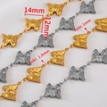 Golden and silver butterfly pendants in 14mm size for DIY jewelry and chain making - Large Butterfly