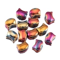 DIY colorful cat head glass beads with iridescent metallic finish for jewelry making - Purple