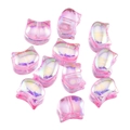 Pink AB aurora glazed glass cat head charms for DIY jewelry making accessories - Pink