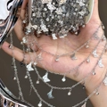 Silver butterfly chain with clear rhinestones for DIY necklaces and handmade jewelry crafts - White Rhinestone - White K