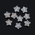 Detalle de cuentas de estrella mate de 5mm con pan de oro para joyería artesanal - 100 Piezas/Paquete / Blanco