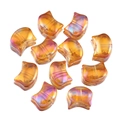 Cat ear glass beads with orange AB aurora coating for DIY jewelry making - Orange