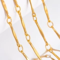 DIY jewelry making supplies featuring gold twisted bar and link chain necklace components - 0.5 Meters/Pack / Gold