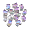 Flat Aurora glass cat head loose beads with iridescent finish for DIY jewelry making - Light Purple