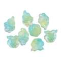 Blue and yellow gradient lily of the valley flower beads for DIY jewelry making - 100 Pcs/Pack / Cyan Blue
