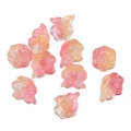 Gradient pink and yellow frosted glass flower beads for DIY jewelry making crafts - 100 Pcs/Pack / Orange Pink