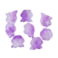 Translucent purple lily valley flower resin charms for DIY jewelry and beaded crafts - 100 Pcs/Pack / Purple White