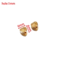 Golden 6x6mm heart-shaped spacer beads with 1mm hole for jewelry making - Heart Shape (KC Gold) / 6mmx6mm (Hole 1mm)