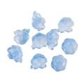 Light blue gradient lily of the valley glass flower beads for handmade jewelry making - 100 Pcs/Pack / Blue & White