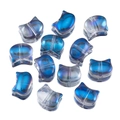 Blue gradient cat-shaped glass beads with aurora finish for DIY jewelry making - Dark Blue