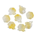 Gradient yellow and white translucent glass lily of the valley flower beads for DIY jewelry - Yellow/White