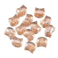 Translucent amber cat head glass beads for DIY jewelry making and handmade crafts - Champagne