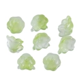Translucent light green lily of the valley bell flower beads for DIY jewelry making - Greenish White