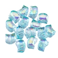 Iridescent light blue glass cat-shaped beads for DIY jewelry and crafts - Blue